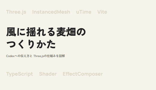 CodexとThree.jsで、風に揺れる麦畑を作ってみた